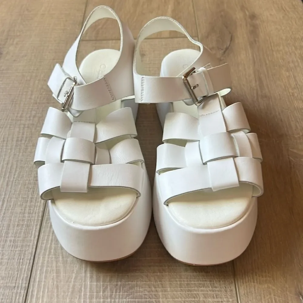Anthropologie x Pilcro White Platform Fisherman Sandal US 8